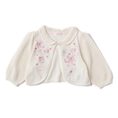 花刺しゅうニットボレロ