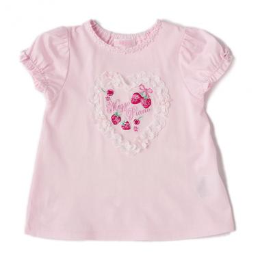 ハートレース苺刺しゅうTシャツ