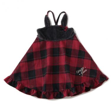 ウサギチェック柄ジャンパースカート