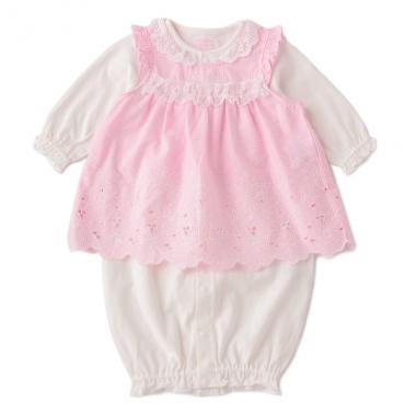 チェックエプロンつき2WAYオール