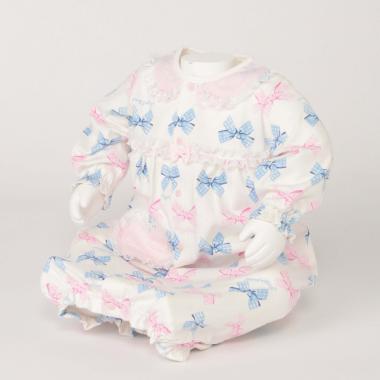 リボンボーダー柄レース2WAYオール