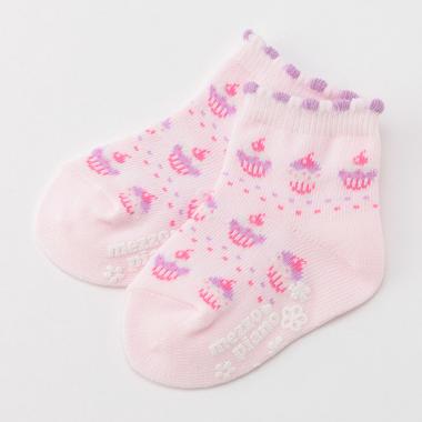 【人気商品再入荷】【直営店で取り扱い無し】カップケーキ柄ソックス【日本製】