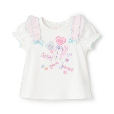 【人気商品再入荷】【直営店で取り扱い無し】キャンディフリル半袖Ｔシャツ