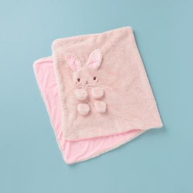 ウサギモチーフフェイクファーブランケット