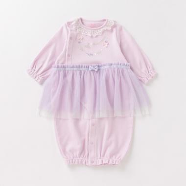 チュールつきネックレス刺しゅう2WAYオール