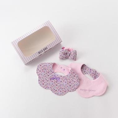 オリジナルボックスつきリバーシブルスタイ2枚×リボンリストラトル3点セット