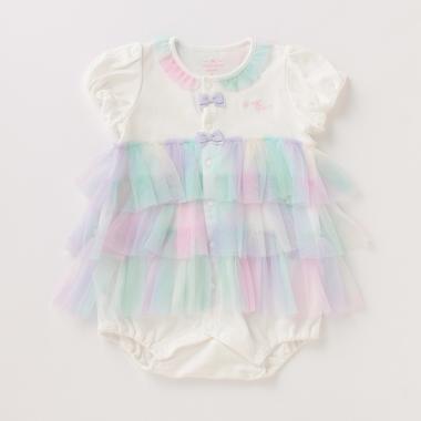 チュールフリルロンパース