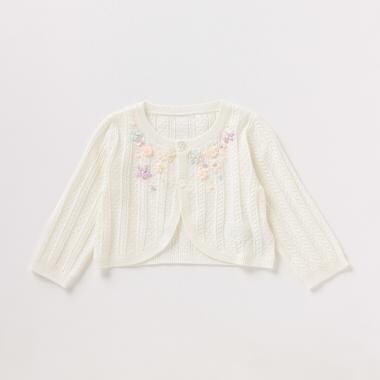 花刺しゅうニットボレロ