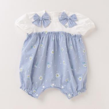 マーガレット柄ロンパース