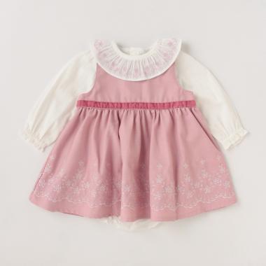 ブラウス風ロンパース＆ジャンパースカートセット