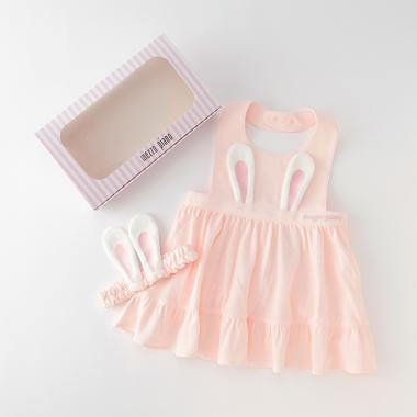 オリジナルギフトボックスつきウサギエプロン＆ヘアバンドセット