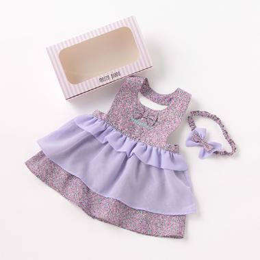 オリジナルギフトボックスつき花柄エプロン＆ヘアバンドセット