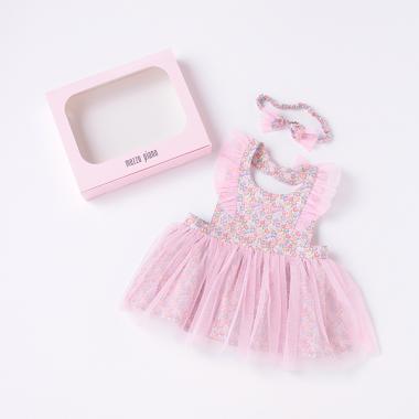 オリジナルBOXつき花柄チュールエプロン＆ヘアバンドセット