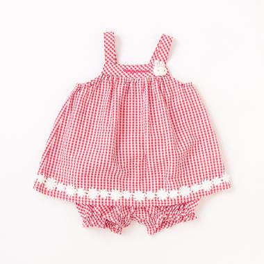 ウサギマスコットつきギンガムスーツ