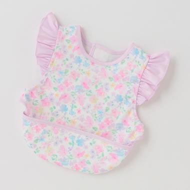 水彩フラワー柄　お食事スタイ