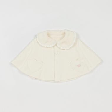 キルトジャガード・ボア　リバーシブルケープ