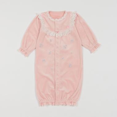 花刺しゅうベロア　レース　2wayオール