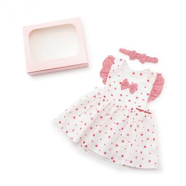 【BOX付】いちご柄エプロン＆ヘアバンドセット