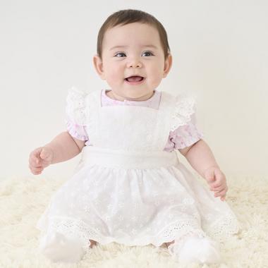 半袖ロンパース＆レースエプロンスカートセット