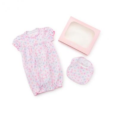 【BOX付】花柄半袖2wayオール＆スタイセット