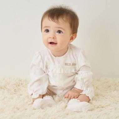 【BOX付】リボン・バラ柄2wayオール＆ソックスセット