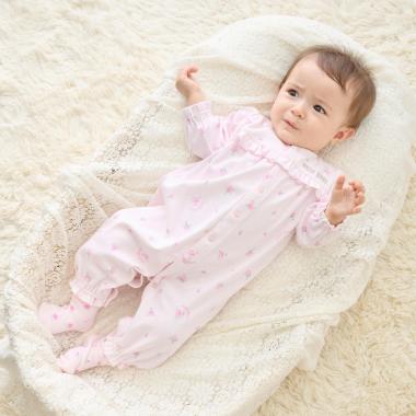 【BOX付】リボン・バラ柄2wayオール＆ソックスセット