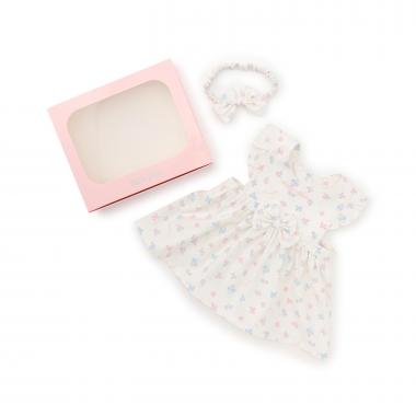 【BOX付】フラワーリボン柄エプロン＆ヘアバンドセット