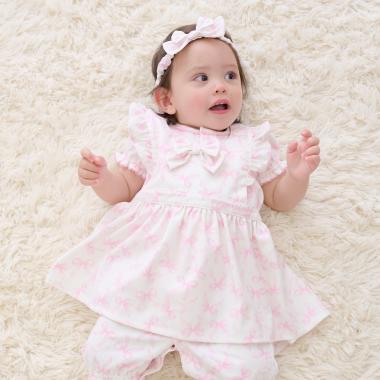 【BOX付】リボン柄エプロン＆ヘアバンドセット