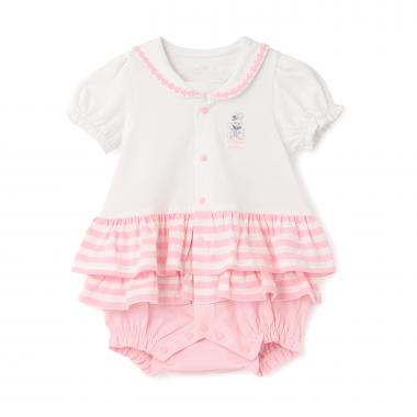 セーラーカラー　スカート半袖ロンパース