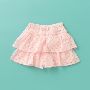 ダイヤ柄レースティアードキュロット