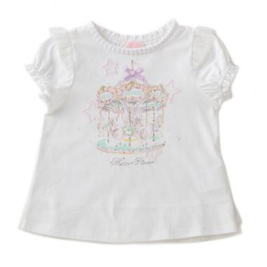 メリーゴーランドプリントフリルTシャツ