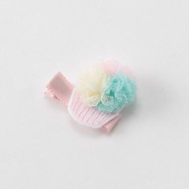チュールカップケーキヘアクリップ