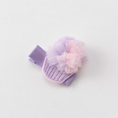 チュールカップケーキヘアクリップ
