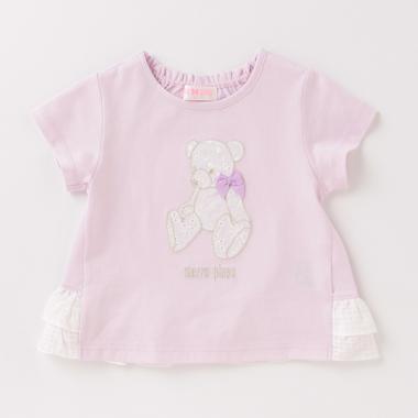 クマアップリケ半袖Tシャツ