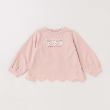 ウサギ裾スカラップ長袖Ｔシャツ