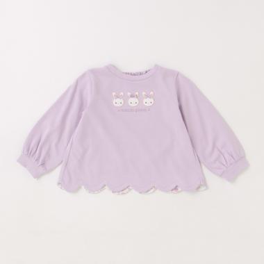 ウサギ裾スカラップ長袖Ｔシャツ