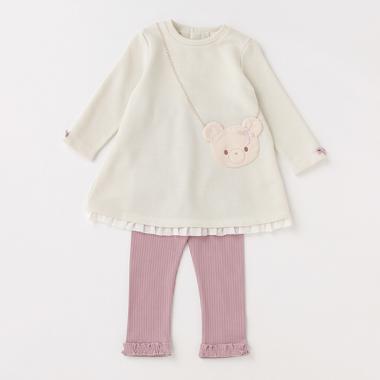 ウサギ・クマポシェットミニワンピース＆レギンスセット