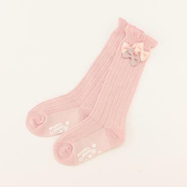 【ベビーサイズ】 リボンつきハイソックス