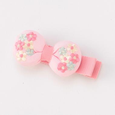 花リボンヘアクリップ【日本製】