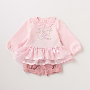 スワンチュニック＆バルーンパンツセット