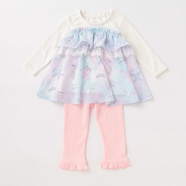 バレリーナ柄チュニック＆レギンスセット