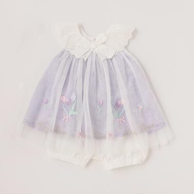 チューリップ刺しゅうチュールチュニック＆ブルマセット