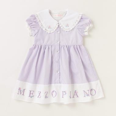 セーラー衿 裾ロゴワンピース