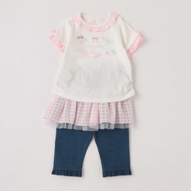 ウサギキャンディ半袖Ｔシャツ＆スカッツセット