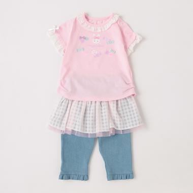 ウサギキャンディ半袖Ｔシャツ＆スカッツセット