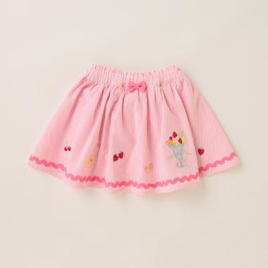 フルーツアップリケ　ブルマつきスカート