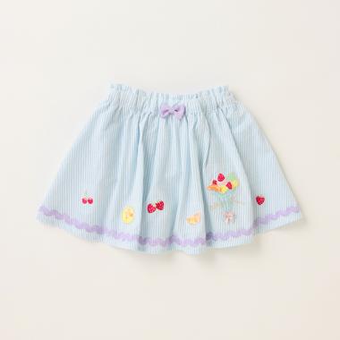 フルーツアップリケ　ブルマつきスカート