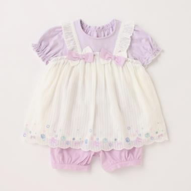 シェルスカラップチュニック＆ショートパンツセット