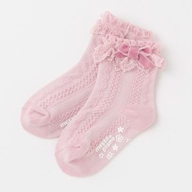 【ベビーサイズ】レーススカラップ柄ソックス【日本製】