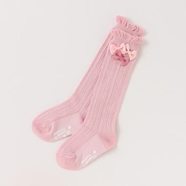 リボンつきハイソックス【日本製】